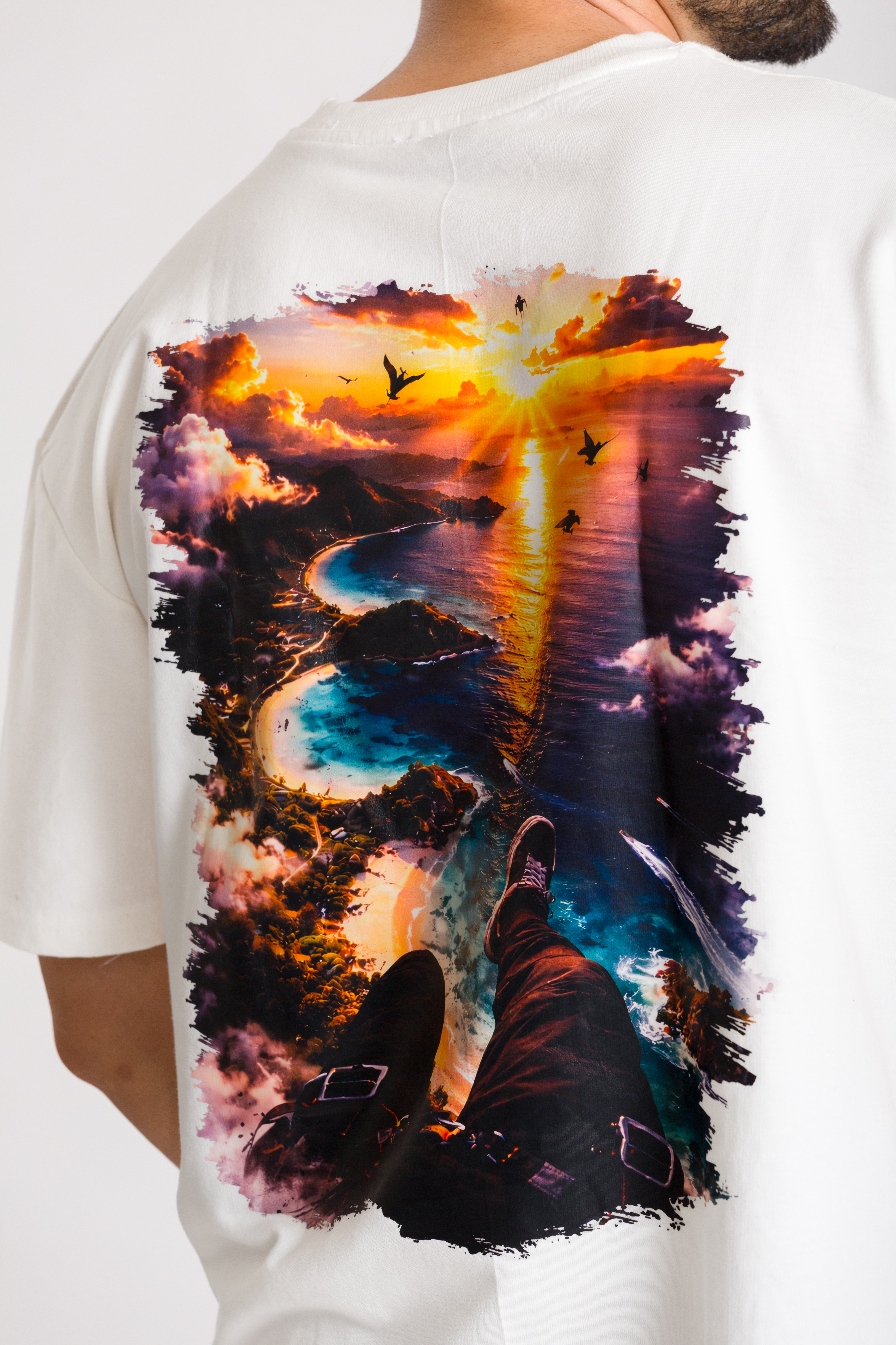 Fly High Back Printed Oversized T-Shirt